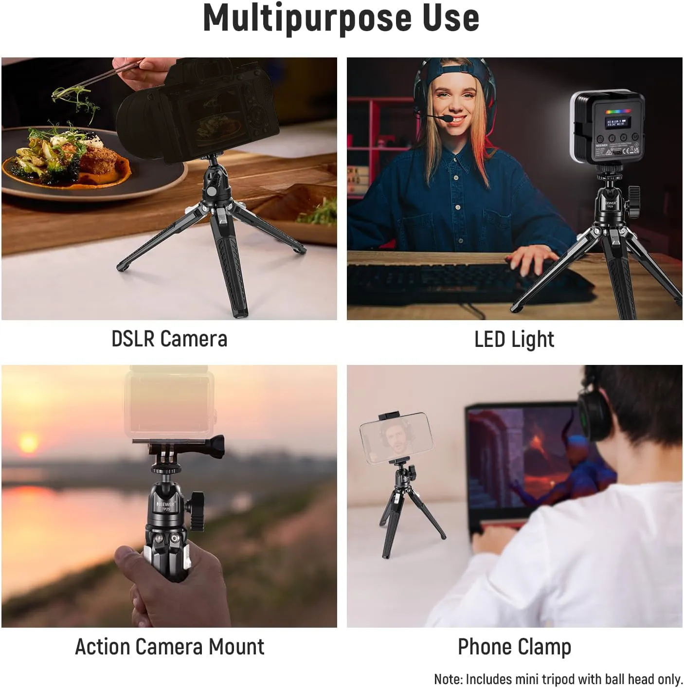 NEEWER TP29 Metal Tabletop Mini Tripod