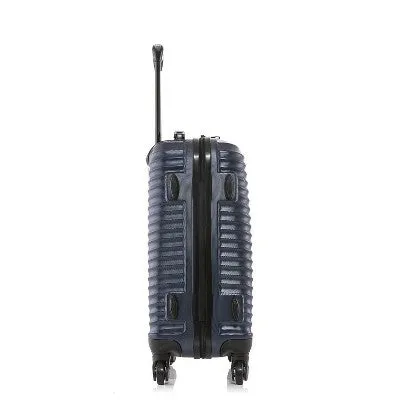 NEW - DUKAP Adly Lightweight Hardside Carry On Spinner Suitcase - Dark Blue