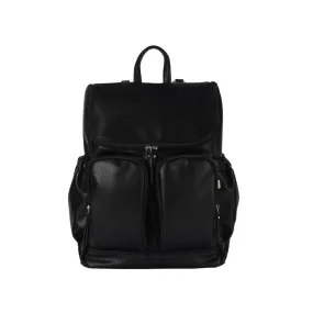 OiOi Vegan Leather Nappy Backpack - Black Dimple