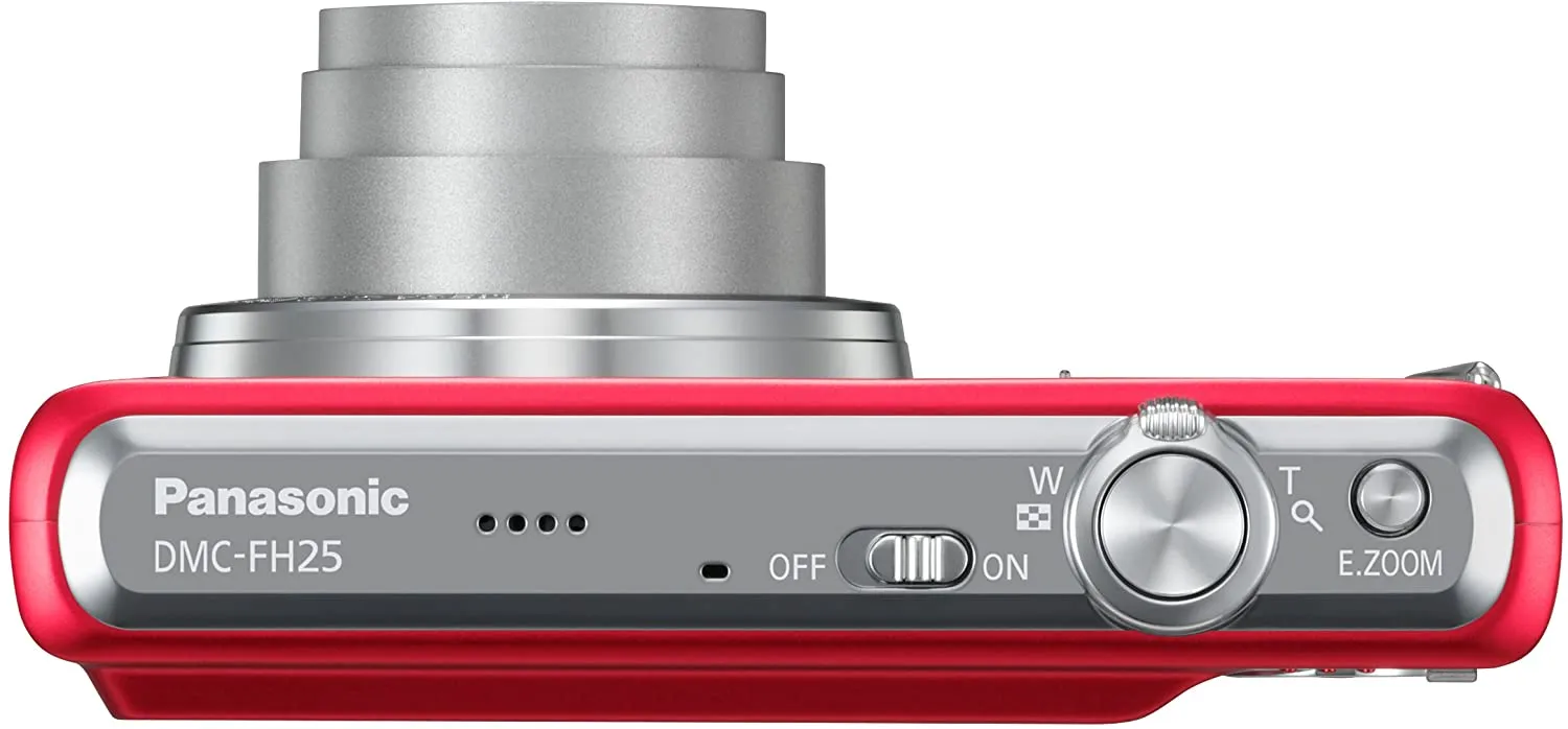 Panasonic Lumix DMC-FH25 Digital Camera with 8x Wide Angle Image Stabilized Zoom 2.7 inch LCD (Red)