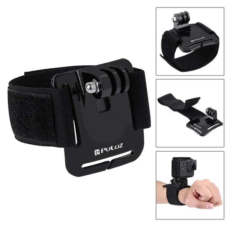 PULUZ 24 in 1 Bike Mount Accessories Combo Kits with EVA Case (Wrist Strap   Helmet Strap   Extension Arm   Quick Release Buckles   Surface Mounts   Adhesive Stickers   Tripod Adapter   Storage Bag    ...  for GoPro, Insta360, DJI and Other Action Cameras