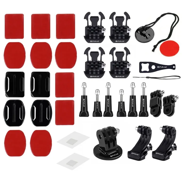 PULUZ 45 in 1 Accessories Ultimate Combo Kits with EVA Case (Chest Strap   Suction Cup Mount   3-Way Pivot Arms   J-Hook Buckle   Wrist Strap   Helmet Strap   Surface Mounts   Tripod Adapter   Storage ...  for GoPro, Insta360, DJI and Other Action Cameras