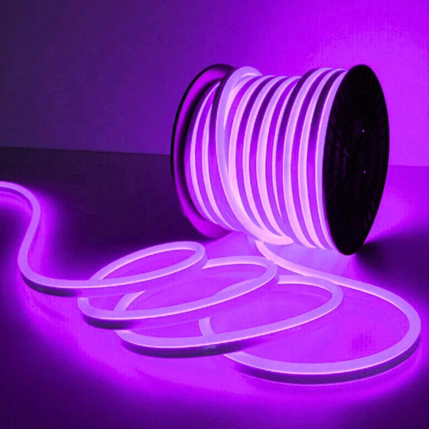 Purple Neon Flex 220V 240V 8x16mm 120LEDs/m IP65 Waterproof with UK Plug