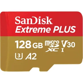 SanDisk Extreme PLUS microSDXC 128GB 200MB/s Memory Card [2022]