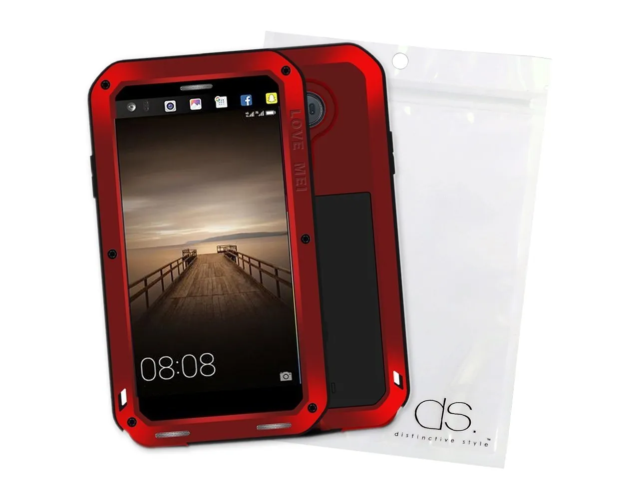 Shockproof Series Huawei Mate 9 Metal Case - Red