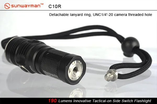 Sunwayman C10R 1 x CR123A / 16340 CREE XM-L2 216 Lumen LED Flashlight