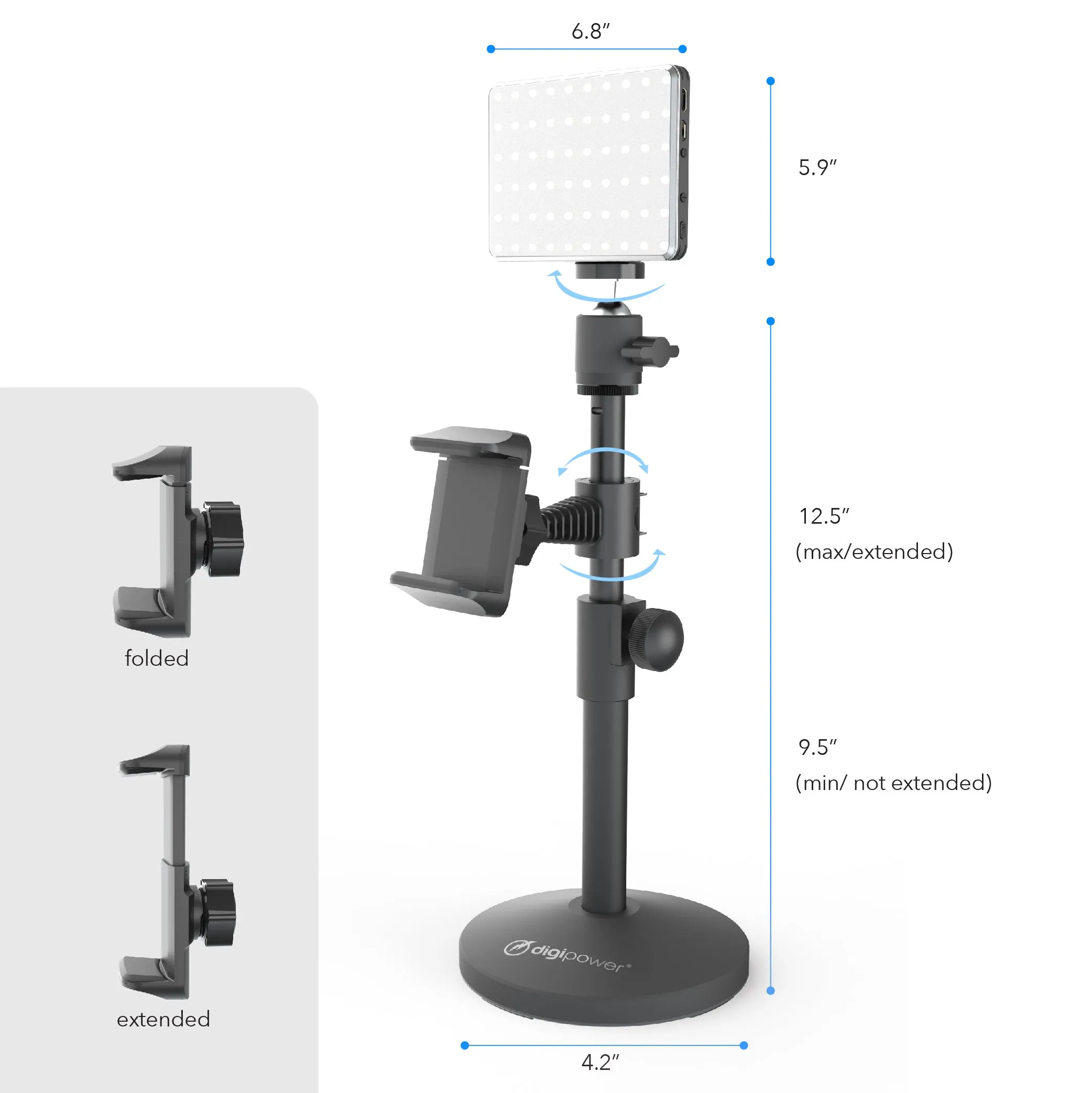 The Achiever - Video Call Pro kit with 60 LED Light, Stand & Smartphone Holder