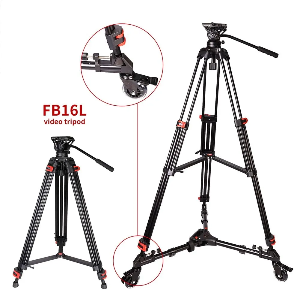 Tripod Dolly, Heavy Duty Tripod Dolly with Wheels Adjustable Leg Mounts Compatible with Tripods for Cameras