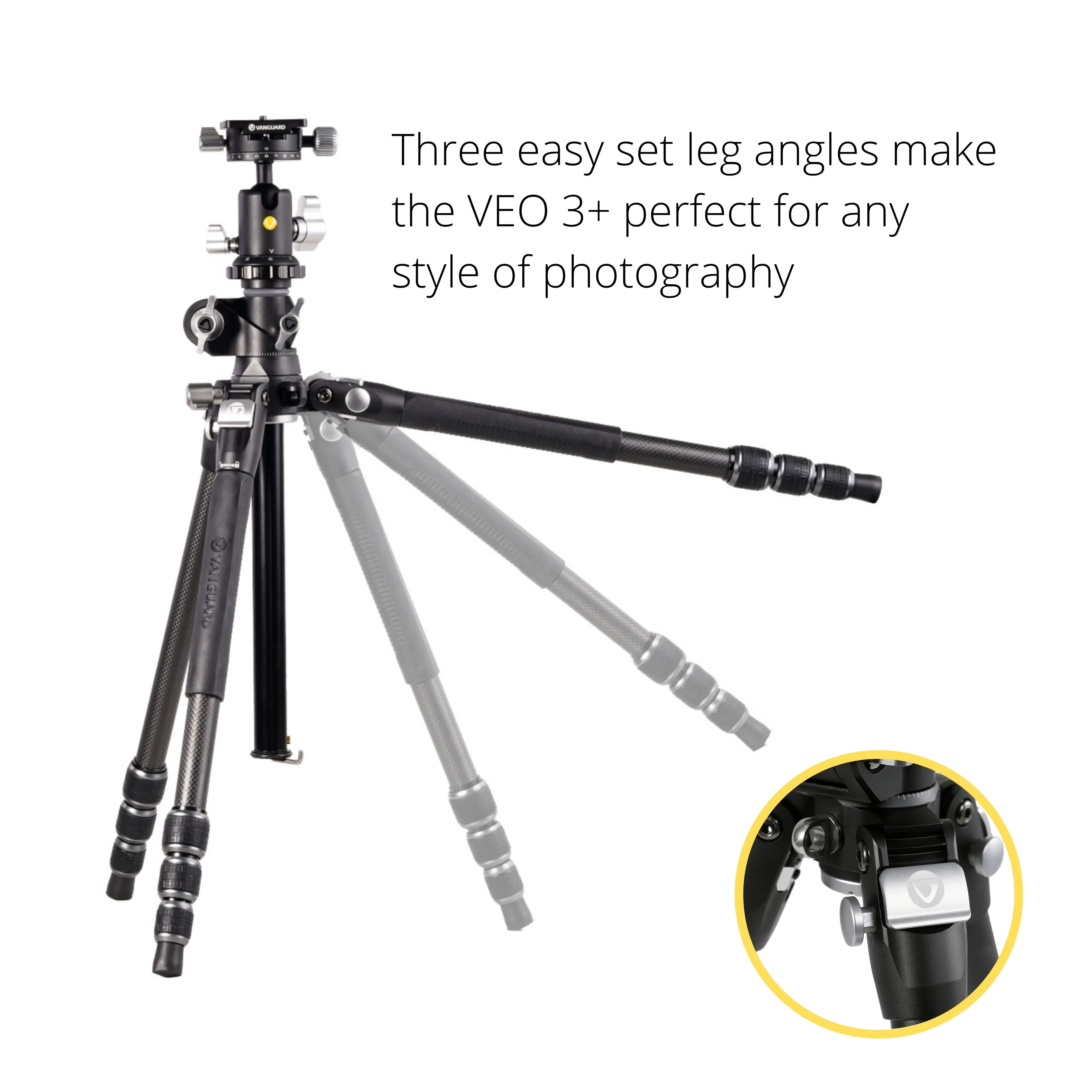 VEO 3T  234CB Versatile Carbon Travel Tripod with Dual Axis Ball Head - 10kg Load Capacity