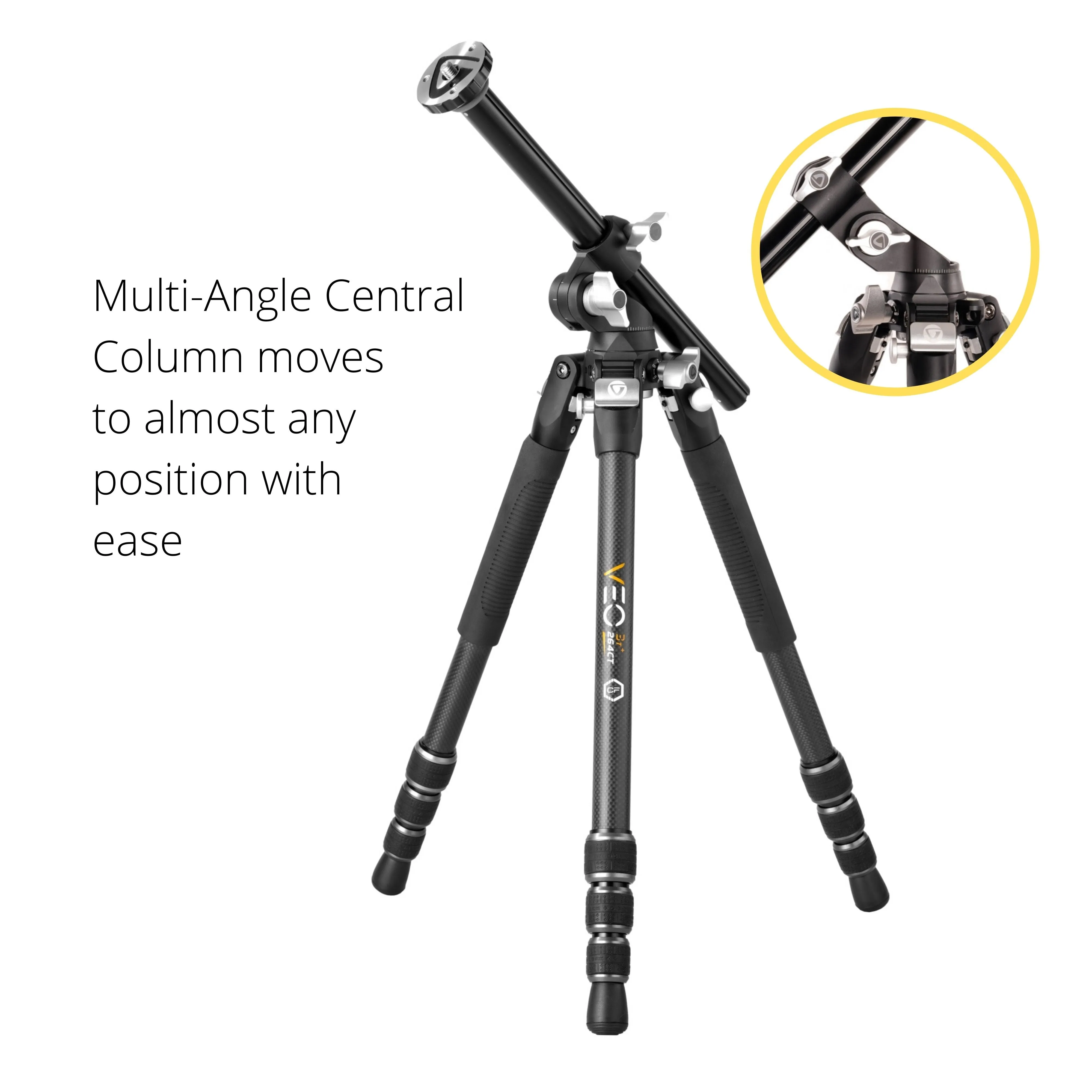 VEO 3T  264CT Versatile Carbon Travel Tripod Only - 15kg Load Capacity