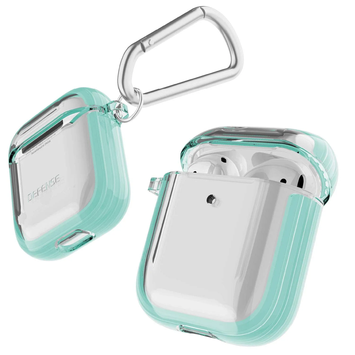 X-Doria Defense Clear Apple AirPods 2&1 Charging Case Cover with Carabiner Clip