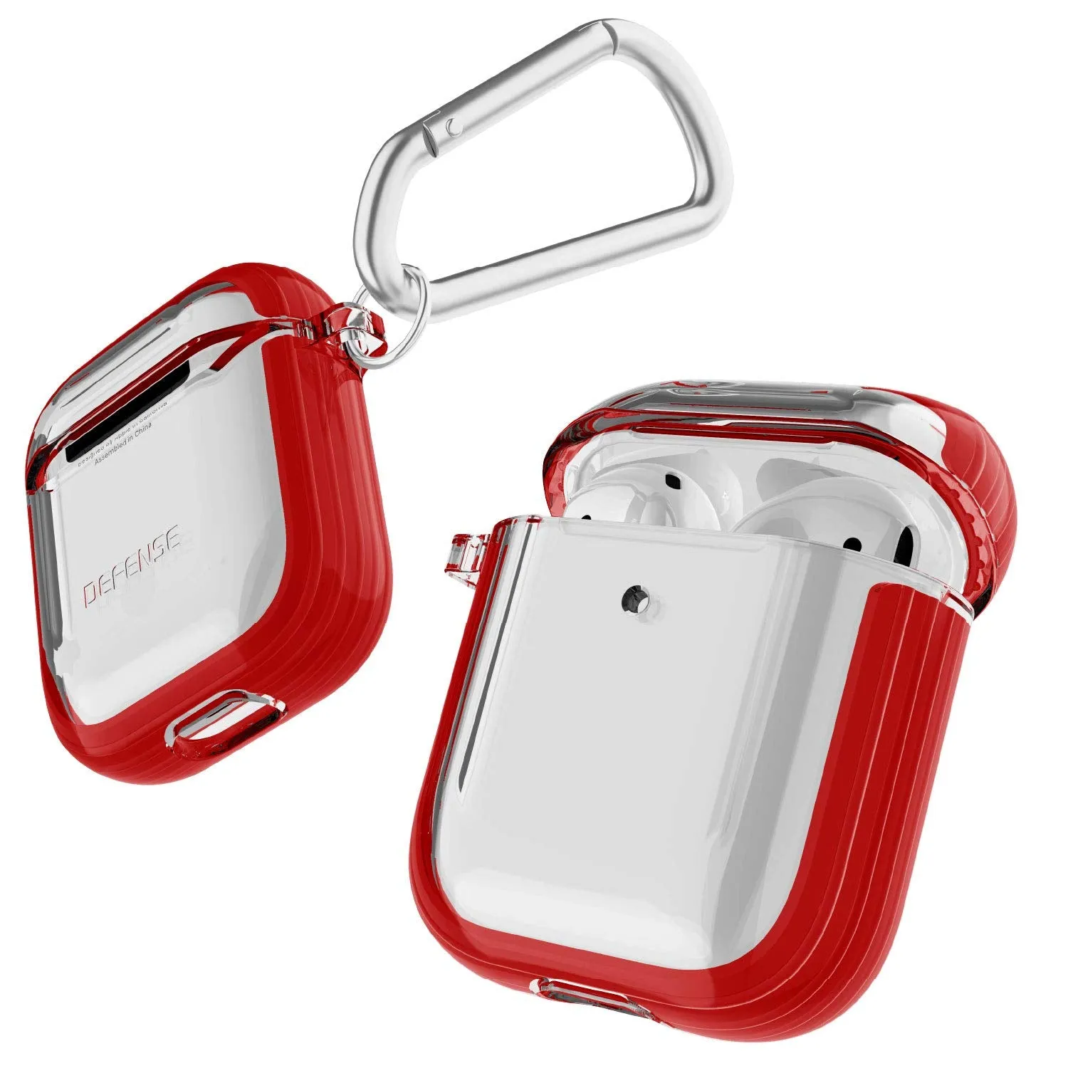 X-Doria Defense Clear Apple AirPods 2&1 Charging Case Cover with Carabiner Clip