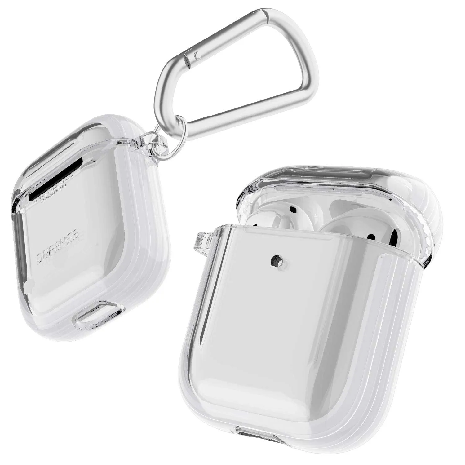 X-Doria Defense Clear Apple AirPods 2&1 Charging Case Cover with Carabiner Clip